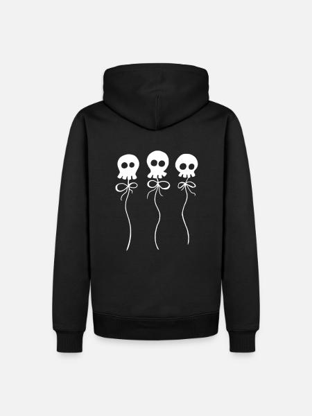 Three Skulls on String - Men’s Premium Organic Hoodie - black