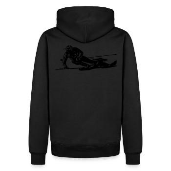 Skier 3 - Männer Premium Bio Hoodie - Schwarz - Hinten - Nico (187cm)