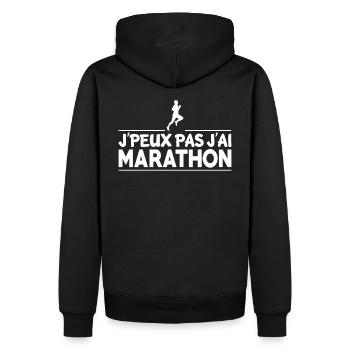 j'peux pas j'ai Marathon - Sweat à capuche Premium bio Homme - noir - Dos - Nico (187cm)