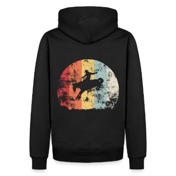 Far West Cowboy Western cadeau de rodéo rétro - Sweat à capuche Premium bio Homme - noir - Dos - Nico (187cm)