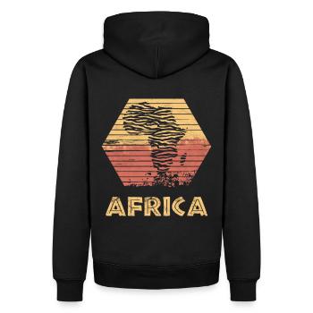 Afrika Natur Retro Style Geschenk Landkarte Land - Männer Premium Bio Hoodie - Schwarz - Hinten - Nico (187cm)