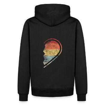 Retro Coeur Partnershirt Partnersook Couples Cadeau - Sweat à capuche Premium bio Homme - noir - Dos - Nico (187cm)