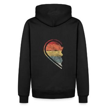 Retro Coeur Partnershirt Partnersook Couples Cadeau - Sweat à capuche Premium bio Homme - noir - Dos - Nico (187cm)