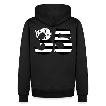 35 Großbritannien-Flagge - Männer Premium Bio Hoodie - Schwarz - Hinten - Nico (187cm)