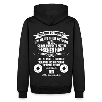 fotografie Fotograf lustig - Männer Premium Bio Hoodie - Schwarz - Hinten - Nico (187cm)