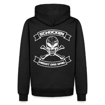 schocken heißt das spiel. Schocken Geschenk - Männer Premium Bio Hoodie - Schwarz - Hinten - Nico (187cm)