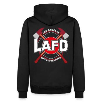 Los Angeles - Sweat à capuche Premium bio Homme - noir - Dos - Nico (187cm)