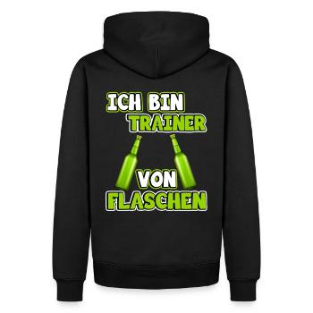 Trainer - Männer Premium Bio Hoodie - Schwarz - Hinten - Nico (187cm)