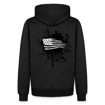 Bretagne Breizh 23 - Sweat à capuche Premium bio Homme - noir - Dos - Nico (187cm)
