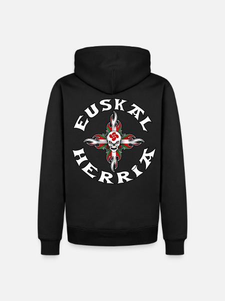 Basque skull 18 - Sweat à capuche Premium bio Homme - noir