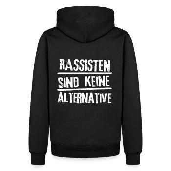 Racists are not an alternative policy demo - Men’s Premium Organic Hoodie - black - Back - Nico (187cm)