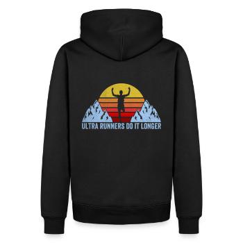 Ultramarathon Ultra Runner Jogging courir 100 km - Sweat à capuche Premium bio Homme - noir - Dos - Nico (187cm)