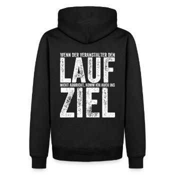 Ultramarathon Ultra Runner Joggen Laufen 100 km - Männer Premium Bio Hoodie - Schwarz - Hinten - Nico (187cm)