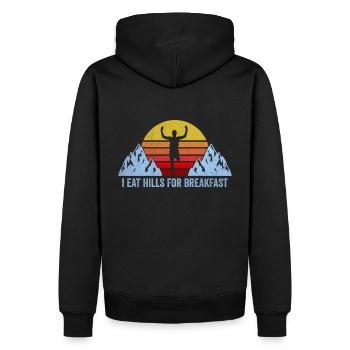 Ultramarathon Ultra Runner Jogging Running 100 km - Men’s Premium Organic Hoodie - black - Back - Nico (187cm)