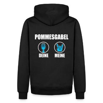 Pommesgabel .... your .... my - Men’s Premium Organic Hoodie - black - Back - Nico (187cm)