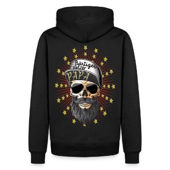 Papa fier papa barbu Bart - Sweat à capuche Premium bio Homme - noir - Dos - Nico (187cm)