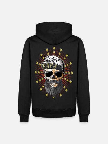Papa stolz Bart Bärtiger Papa - Männer Premium Bio Hoodie - Schwarz