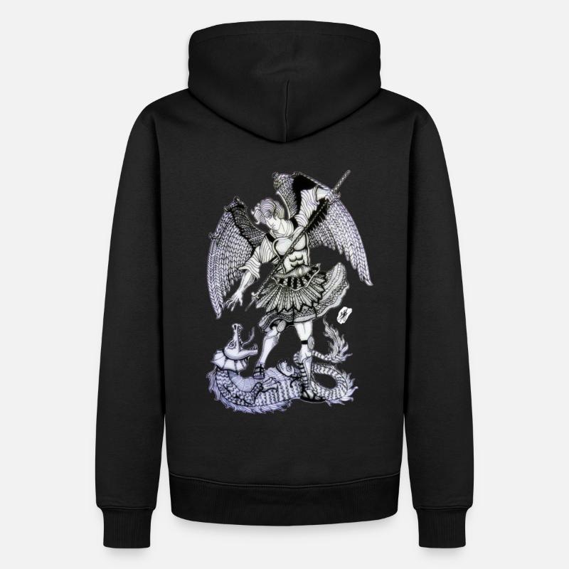 Erzengel St. Michael - Männer Premium Bio Hoodie - Schwarz