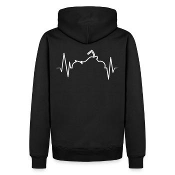 hacheur de fréquence cardiaque - Sweat à capuche Premium bio Homme - noir - Dos - Nico (187cm)
