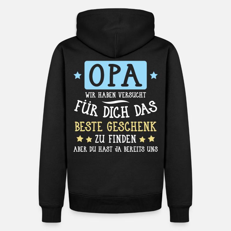 Opa... für dich das beste Geschenk... - Männer Premium Bio Hoodie - Schwarz