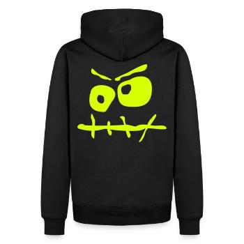 Visage d'horreur muet - Sweat à capuche Premium bio Homme - noir - Dos - Nico (187cm)