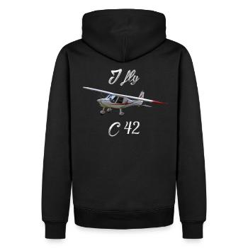 I fly c42 microlight pilot pilot - Men’s Premium Organic Hoodie - black - Back - Nico (187cm)