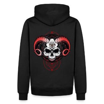 Oeil du diable - Sweat à capuche Premium bio Homme - noir - Dos - Nico (187cm)