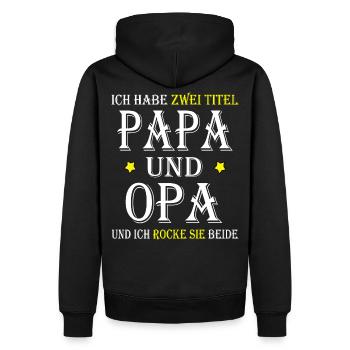 Lustige Papa und Opa Geschenksidee - Männer Premium Bio Hoodie - Schwarz - Hinten - Nico (187cm)