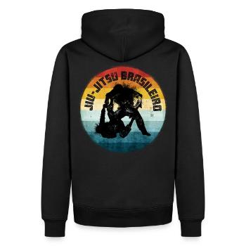 BJJ Brazilian Jiu Jitsu - Männer Premium Bio Hoodie - Schwarz - Hinten - Nico (187cm)