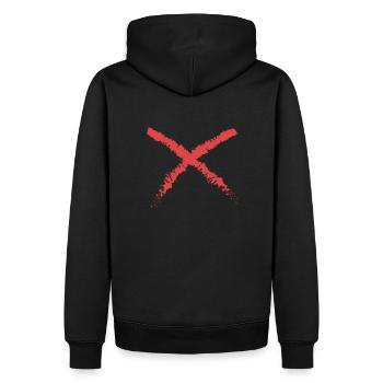Red X - t-shirt design - Sweat à capuche Premium bio Homme - noir - Dos - Nico (187cm)