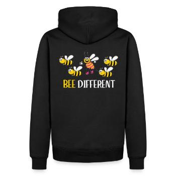 Be different - be yourself - Bees Bee sayings - Men’s Premium Organic Hoodie - black - Back - Nico (187cm)