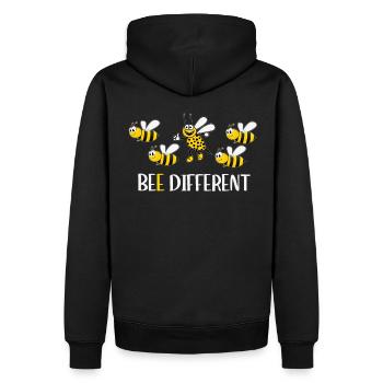 Be different - être différent - Abeilles Bee Fun doux - Sweat à capuche Premium bio Homme - noir - Dos - Nico (187cm)