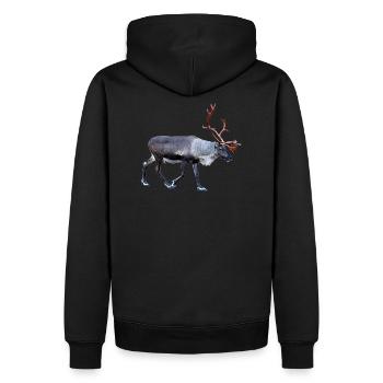 Cerf magique avec détails en bois de renne - Sweat à capuche Premium bio Homme - noir - Dos - Nico (187cm)