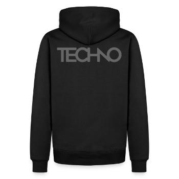 Techno techno - Sweat à capuche Premium bio Homme - noir - Dos - Nico (187cm)