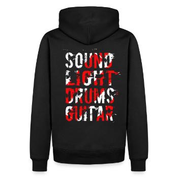 Sound Light Drums Guitar Hard Rock Musique Cadeau - Sweat à capuche Premium bio Homme - noir - Dos - Nico (187cm)