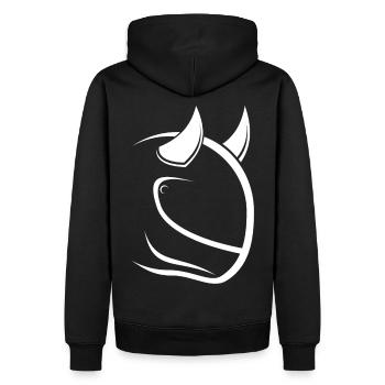 Biker Devil - Männer Premium Bio Hoodie - Schwarz - Hinten - Nico (187cm)