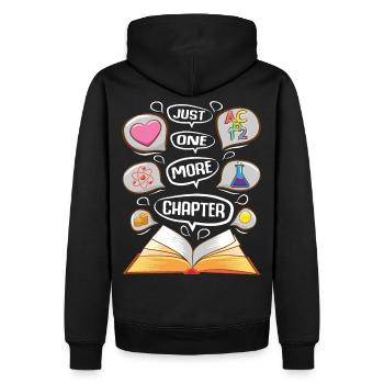 Literatur Lesen Bücher Bücherwurm Geschenkidee - Männer Premium Bio Hoodie - Schwarz - Hinten - Nico (187cm)