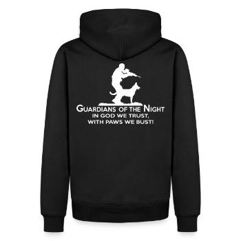 Guardians of the Night - great Canine gift - Men’s Premium Organic Hoodie - black - Back - Nico (187cm)