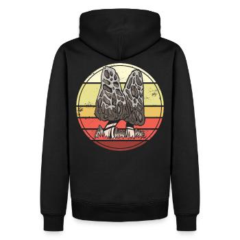 Pilzsammler Pilz Pilze - Männer Premium Bio Hoodie - Schwarz - Hinten - Nico (187cm)