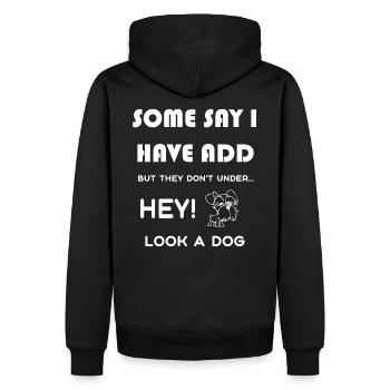 Funny ADD Shirt Gift Humour Funny Saying - Sweat à capuche Premium bio Homme - noir - Dos - Nico (187cm)