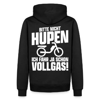 Bitte nicht hupen Roller Moped Mofa Rückseite - Männer Premium Bio Hoodie - Schwarz - Hinten - Nico (187cm)