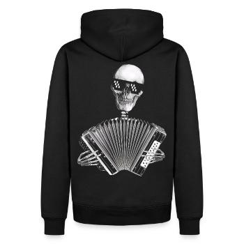 Tête de mort avec accordéon - Sweat à capuche Premium bio Homme - noir - Dos - Nico (187cm)
