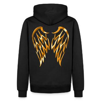 Golden Angel Wings - Sweat à capuche Premium bio Homme - noir - Dos - Nico (187cm)