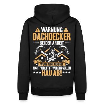 Dachdecker Dachdeckerei Dachklempner Dachspengler - Männer Premium Bio Hoodie - Schwarz - Hinten - Nico (187cm)