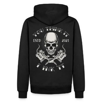 Tattoo Inked Ink Tattoo Spruch Cooler Spruch - Männer Premium Bio Hoodie - Schwarz - Hinten - Nico (187cm)