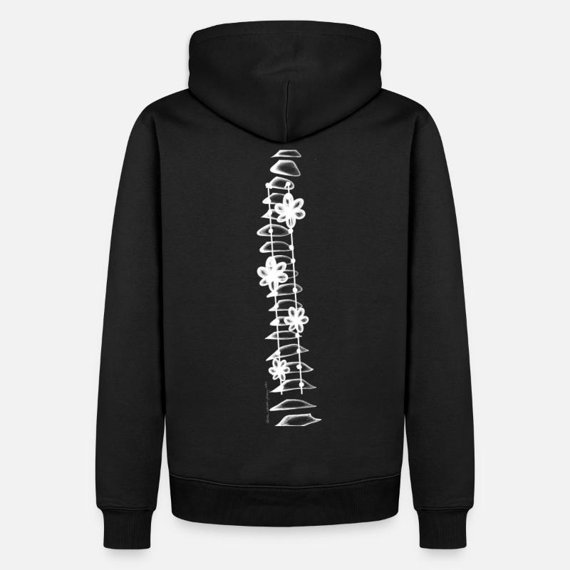 Fusion vertébrale monochrome blanc - Sweat à capuche Premium bio Homme - noir