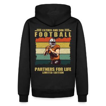 American Football Vater Sohn Fan Sport Geschenk - Männer Premium Bio Hoodie - Schwarz - Hinten - Nico (187cm)