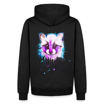 raton laveur - Sweat à capuche Premium bio Homme - noir - Dos - Nico (187cm)