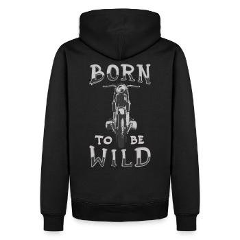 Born to Be Wild Biker Motocyclistes - Sweat à capuche Premium bio Homme - noir - Dos - Nico (187cm)