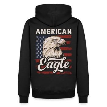 Aigle à tête blanche aigle américain Adler USA Drapeau - Sweat à capuche Premium bio Homme - noir - Dos - Nico (187cm)